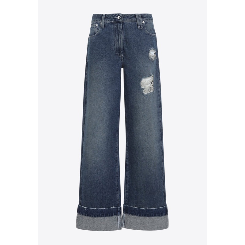 Distressed Straight-Leg Jeans Blue wrtwus_US 4