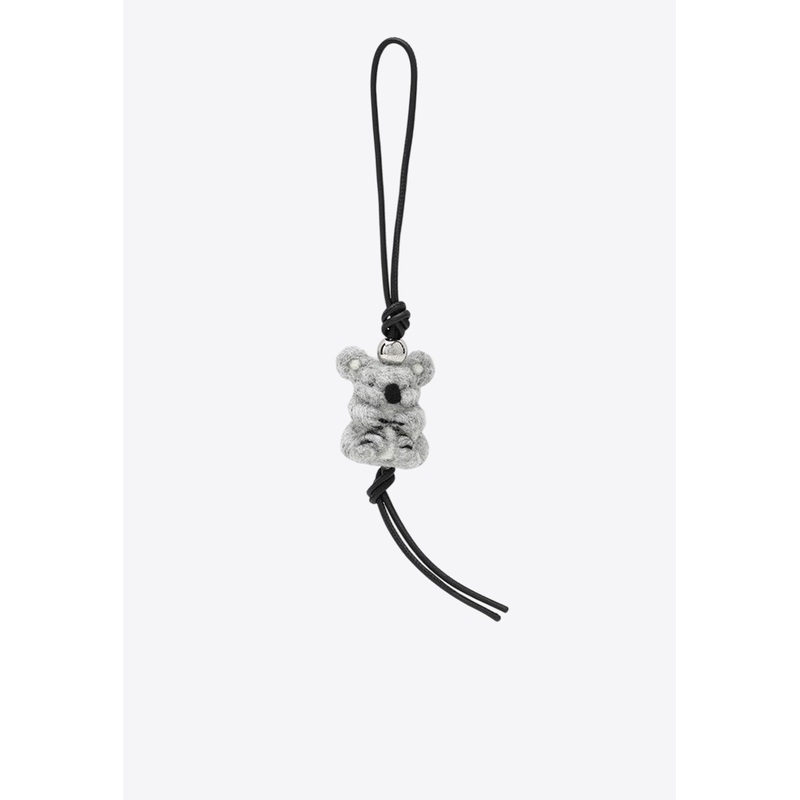 Koala Felt and Leather Pendant Keychain Brown Onesize