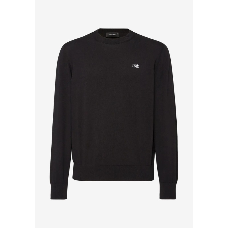 Logo Embroidered Crewneck Sweatshirt Black mrtwstd_M