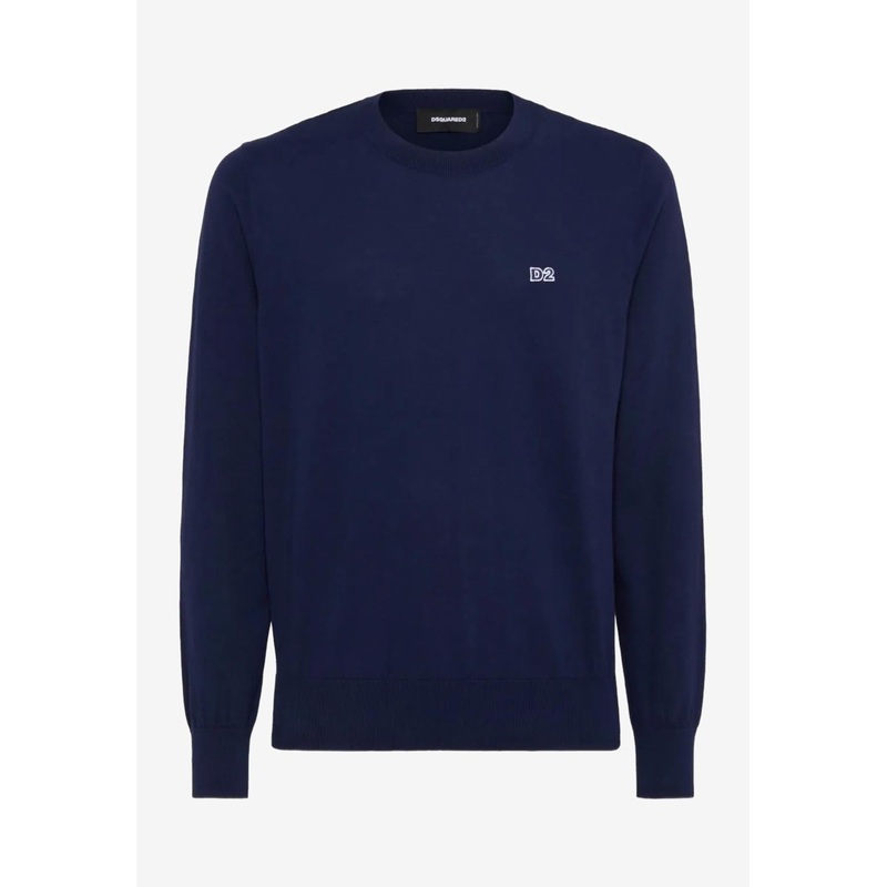 Logo Embroidered Crewneck Sweatshirt Navy mrtwstd_M