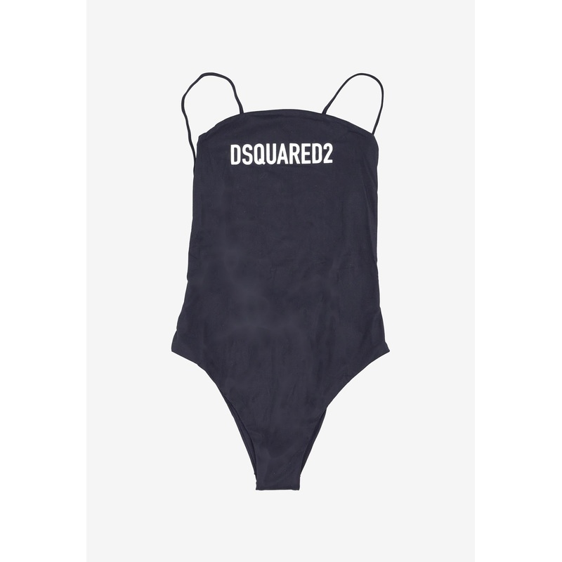 Logo Print One-Piece Swimsuit Black wrtwit_IT 38