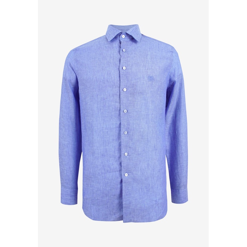 Pegaso Embroidered Button-Up Shirt Blue mrtwshirtseu_EU 39