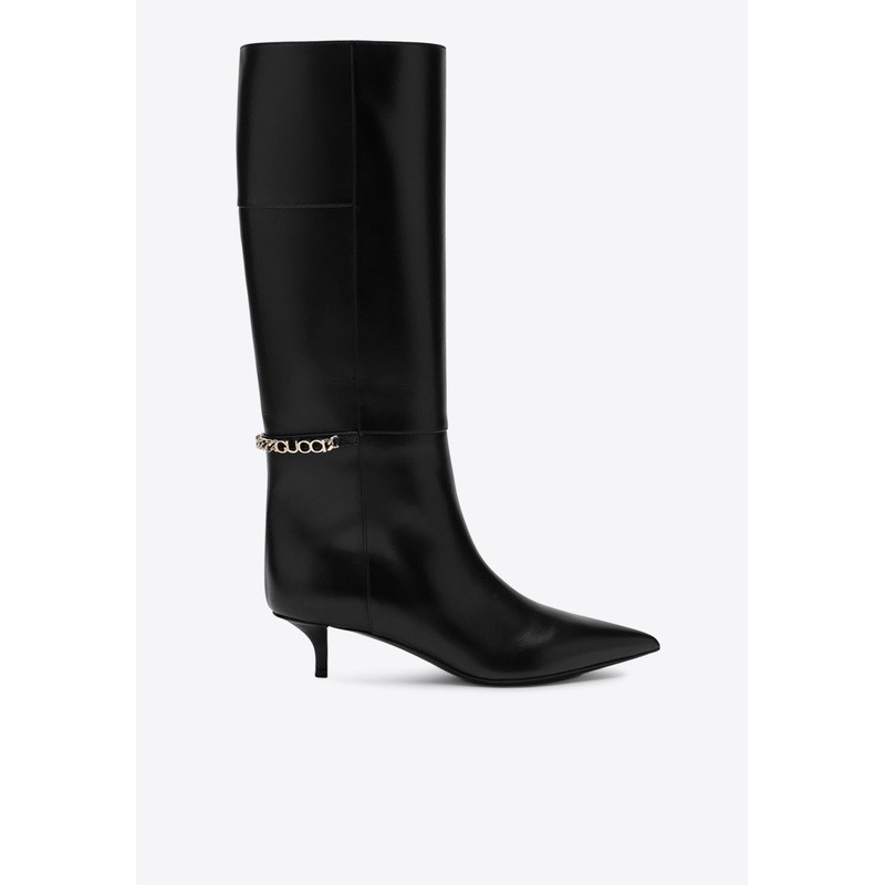 Signorina 45 Knee-High Leather Boots Black wshoeseu_EU 39
