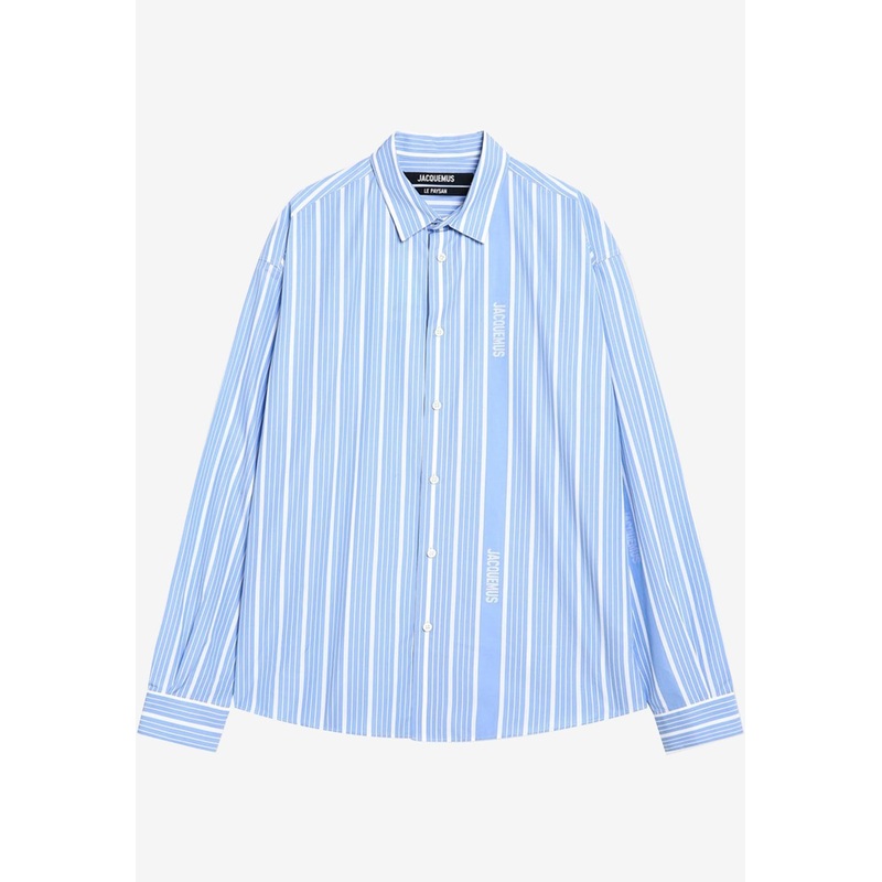 Striped Long-Sleeved Shirt Light Blue mrtwit_IT 48