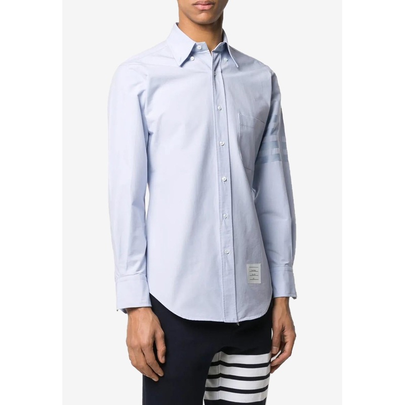 4-bar Stripes Long-Sleeved Oxford Shirt Light Blue mrtwstd_1