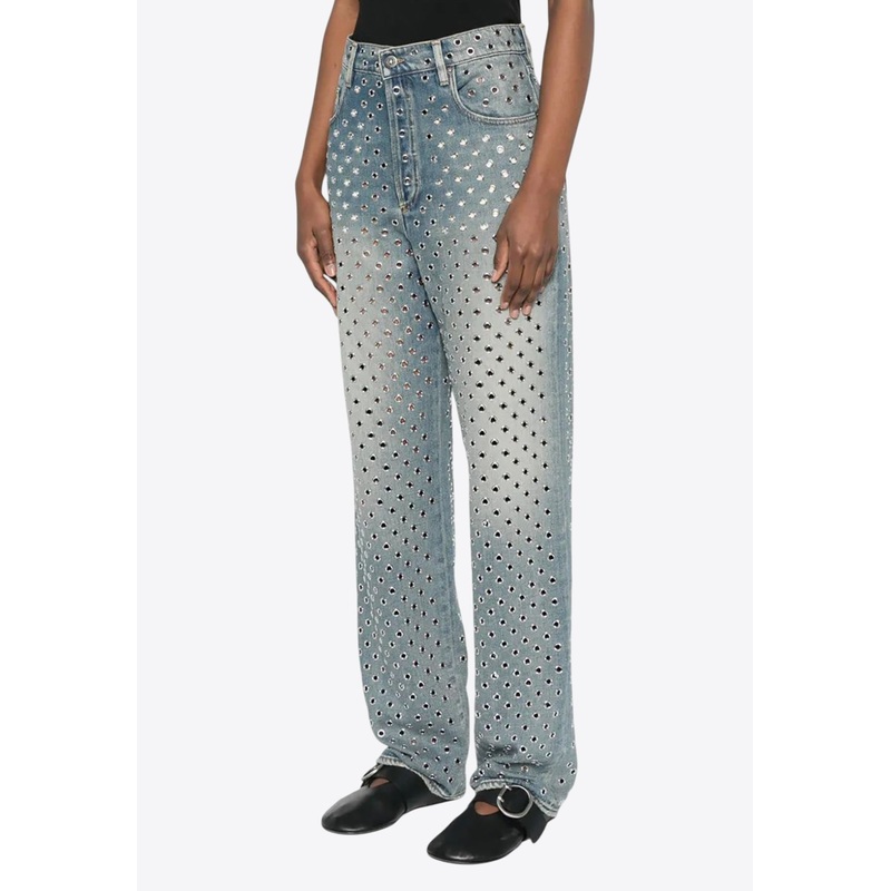 All-Over Eyelets Faded Jeans Blue wrtwbottoms_25