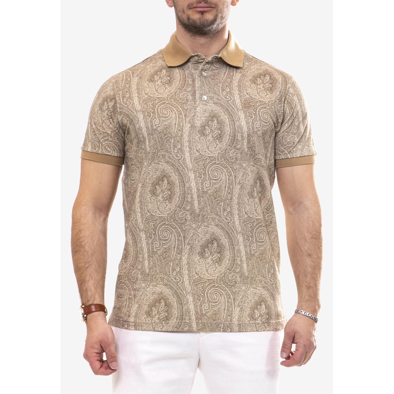 All-Over Foliage Polo T-shirt Beige mrtwstd_S