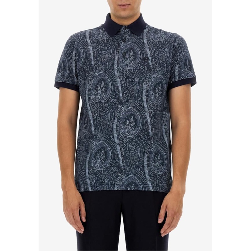 All-Over Foliage Polo T-shirt Blue mrtwstd_S