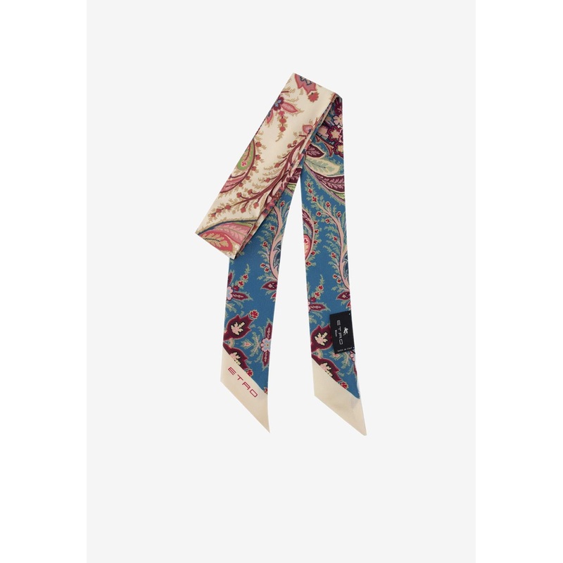 All-Over Print Silk Scarf Multicolor Onesize