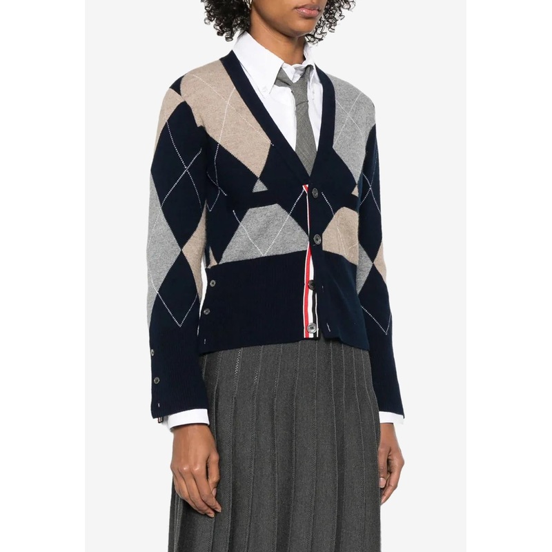 Argyle Intarsia Knit Cashmere Cardigan Multicolor wrtwit_IT 38