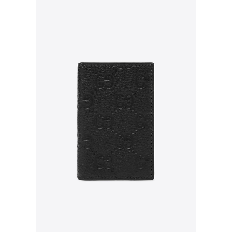 Embossed GG Leather Wallet Black Onesize