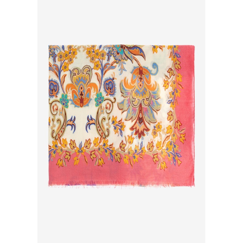 Paisley Print Rectangular Scarf Multicolor Onesize