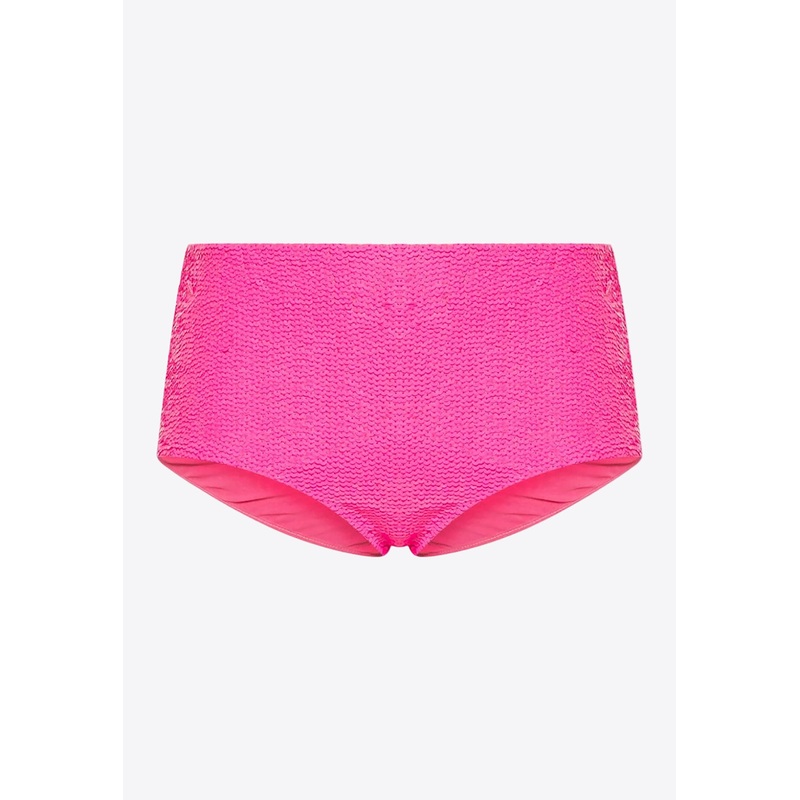 Sequined High-Waist Bikini Bottom Pink wrtwstd_XS