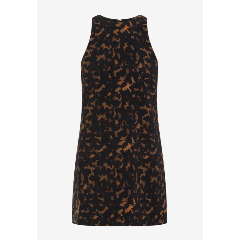 Tortoiseshell Print Mini Dress Multicolor wrtwus_US 0