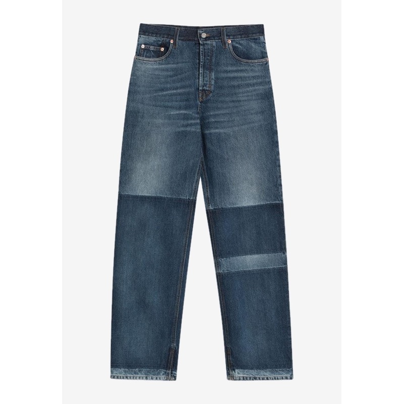 Two-Tone Wide-Leg Jeans Blue wrtwbottoms_25