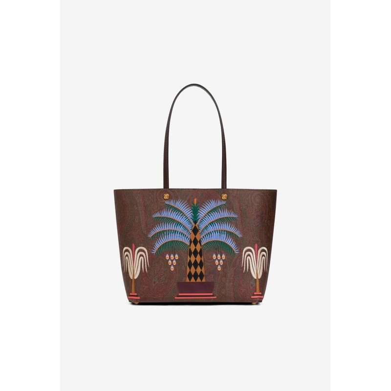 X Agostino Lacurci Medium Essential Embroidered Tote Bag Brown Onesize
