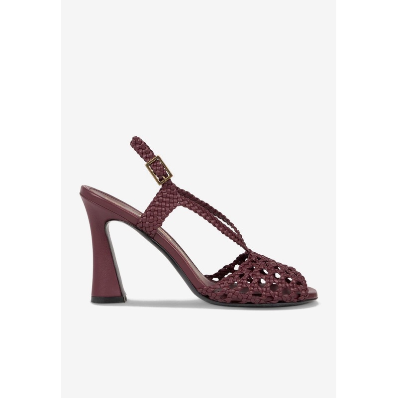 90 Woven Sandals Burgundy wshoeseu_EU 37