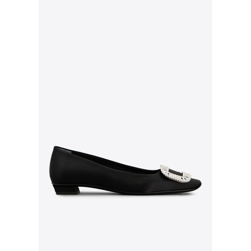 Belle Vivier Crystal Embellished Ballet Flats Black wshoeseu_EU 36