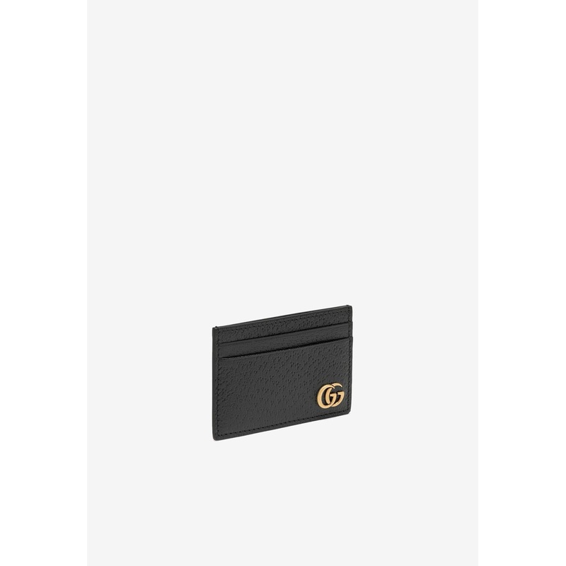 Double G Grained Leather Cardholder with Money Clip Black Onesize