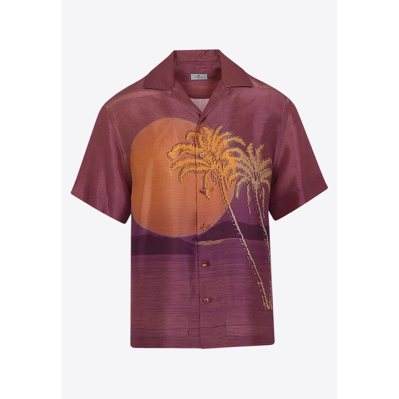 Printed Short-Sleeved Bowling Shirt Multicolor mrtwstd_M