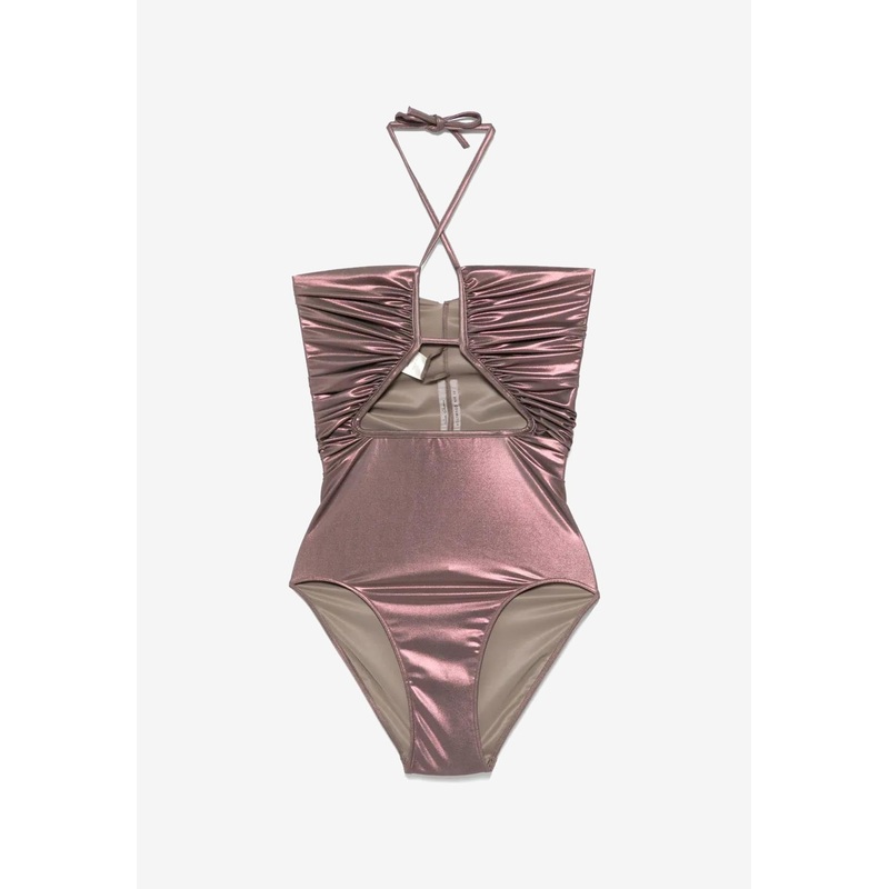 Prong Bather Metallic Halterneck Swimsuit Mahogany wrtwit_IT 40