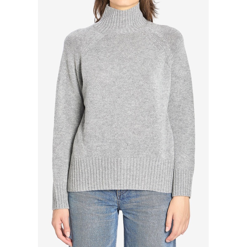 Wool and Cashmere Turtleneck Sweater Gray wrtwstd_XS