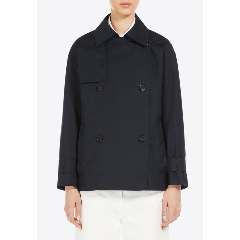 Zeno Double-Breasted Short Coat Navy wrtwit_IT 34