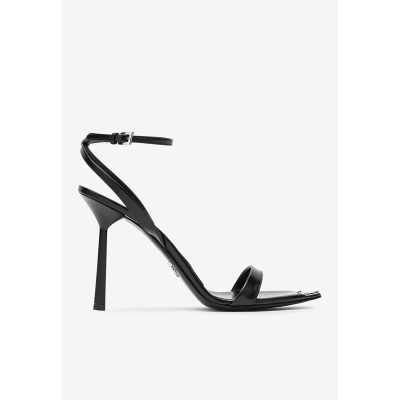 100 Brushed Leather Pointed Sandals Black wshoeseu_EU 36