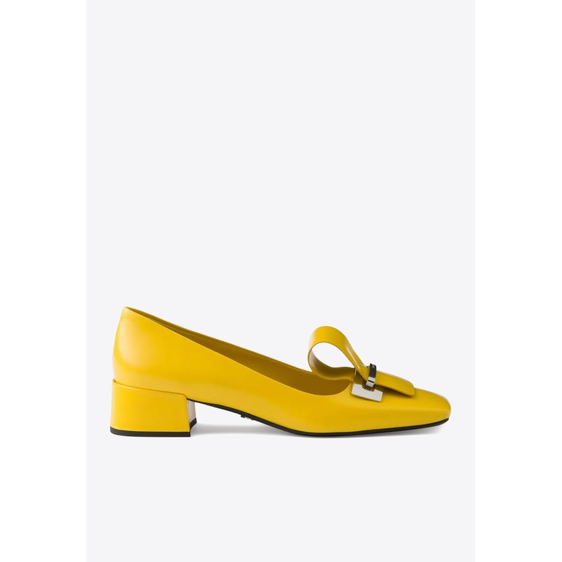 35 Brushed Leather Architectural Pumps Yellow wshoeseu_EU 36