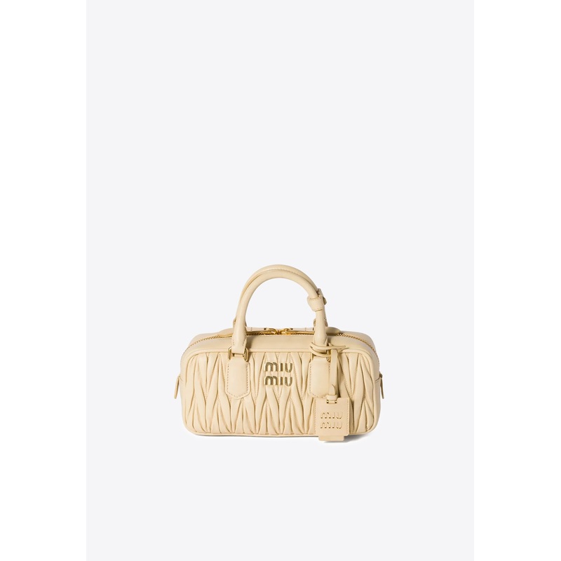 Arcadie Matelass Leather Top Handle Bag Cream Onesize