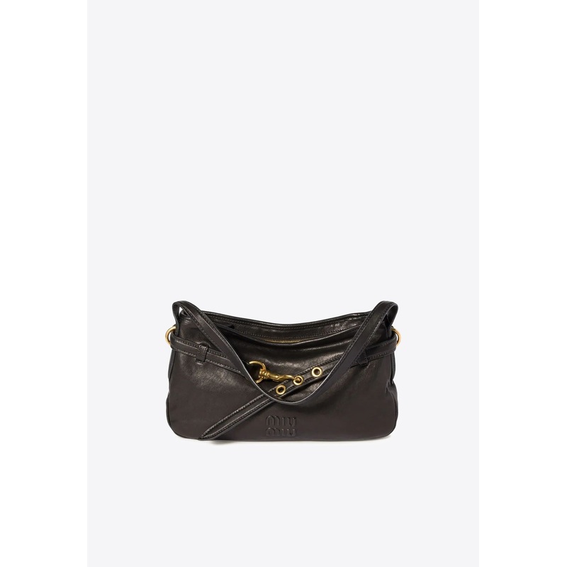 Aventure Leather Shoulder Bag Black Onesize