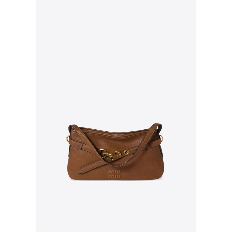 Aventure Leather Shoulder Bag Brown Onesize