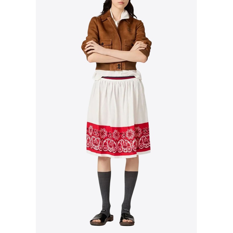 Bandana Print Poplin Skirt White wrtwit_IT 38