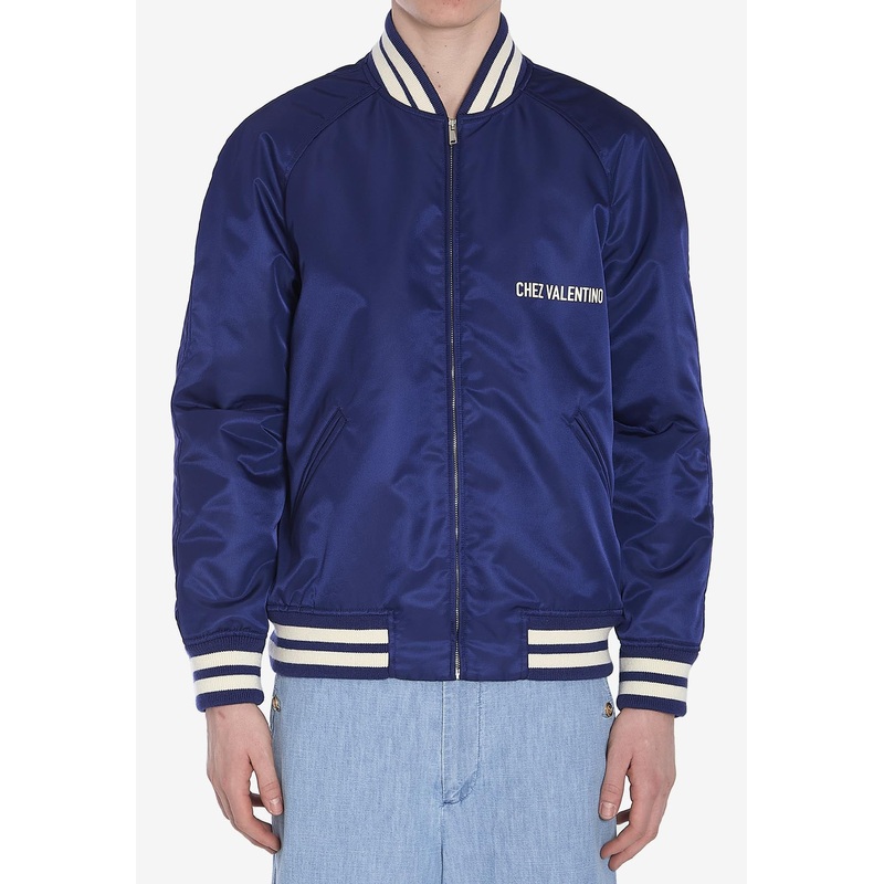 Chez Logo Bomber Jacket Blue mrtwit_IT 48