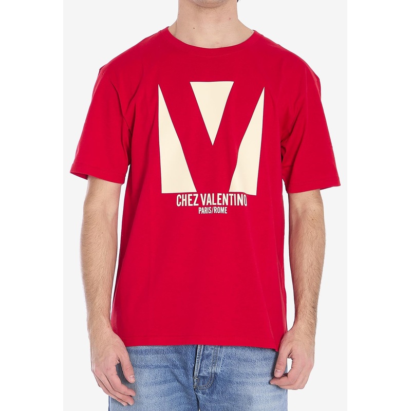 Chez Logo Print T-shirt Red mrtwstd_M