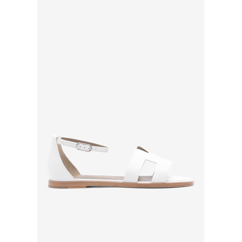 Santorini Sandals in White Calfskin White wshoesher_FR 36.5