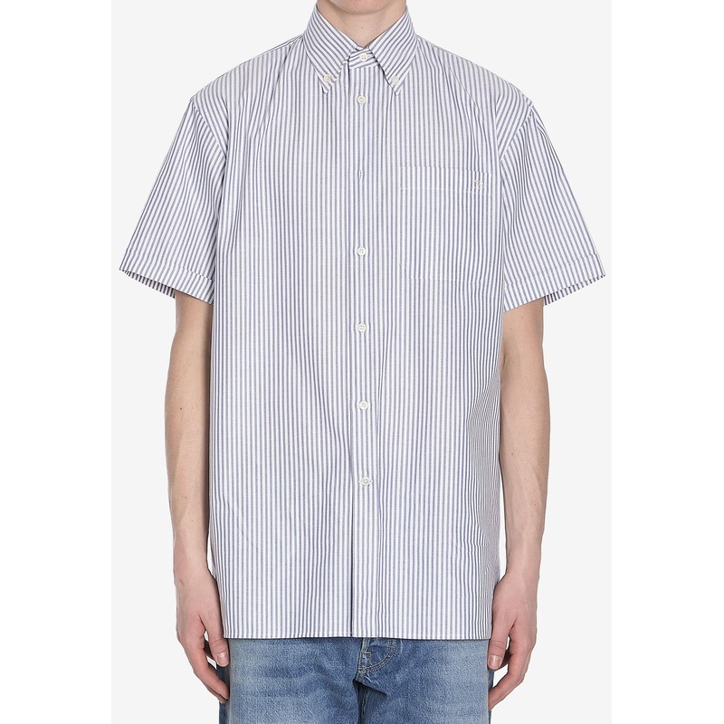 Short-Sleeved Stripe Shirt Light Blue mrtwshirtseu_EU 38