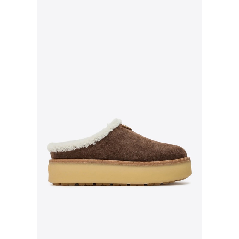 Triangle Logo Suede Loafers Brown wshoeseu_EU 36