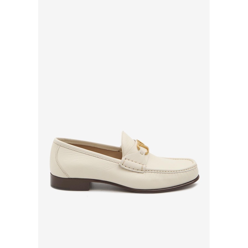 VLogo Signature Leather Loafers Cream mshoeseu_EU 40