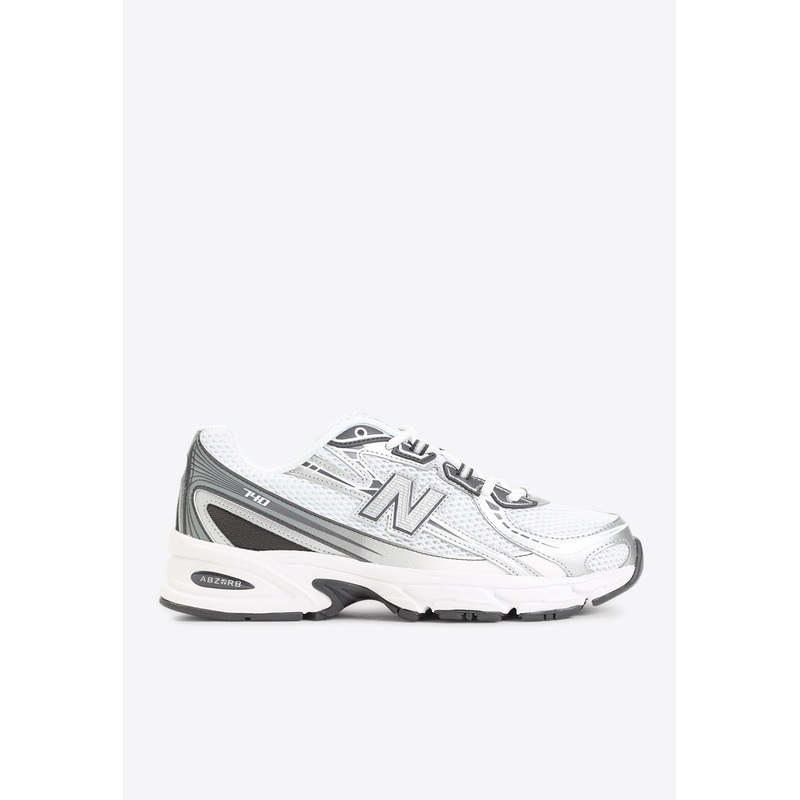 740 Low-Top Sneakers in White, Gray and Metallic White mshoesus_US 12