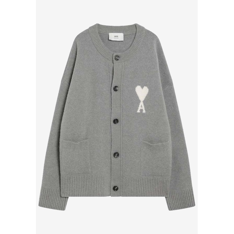 Ami De Coeur Alpaca Wool Cardigan Gray mrtwstd_XL