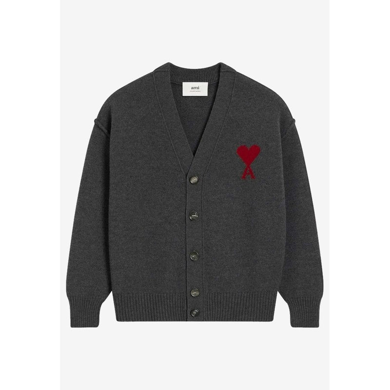 Ami De Coeur Wool Cardigan Gray mrtwstd_S