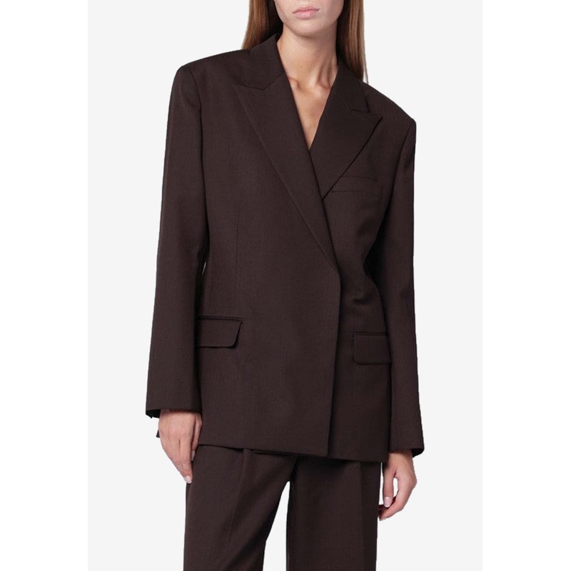 Aretha Single-Breasted Blazer Brown wrtwstd_XS