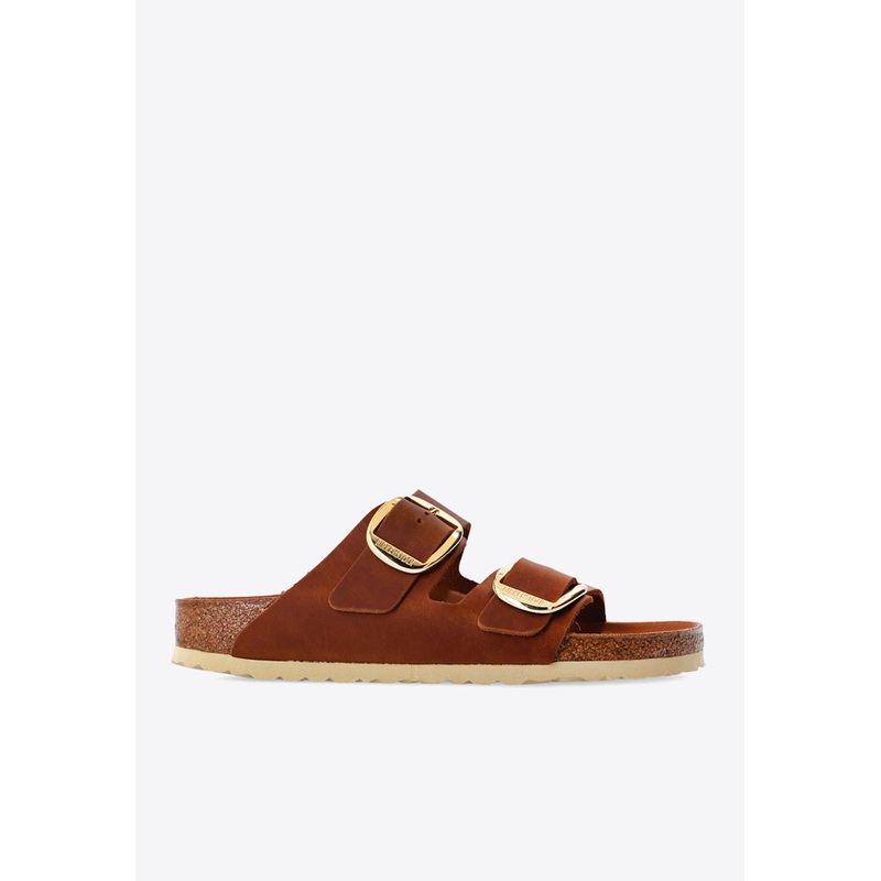 Arizona Big Buckle Leather Slides Brown wshoeseu_EU 35