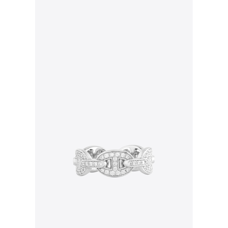 Chaine d’Ancre Enchane PM Ring in White Gold and Diamonds White Gold FR 52
