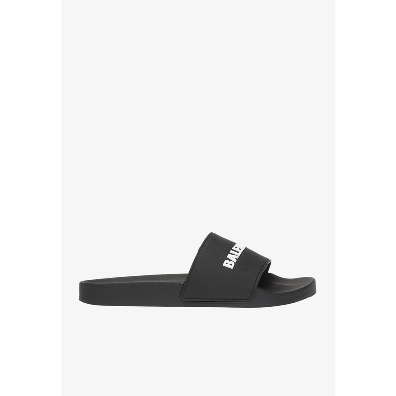 Logo-Embossed Pool Slides Black mshoeseu_EU 39