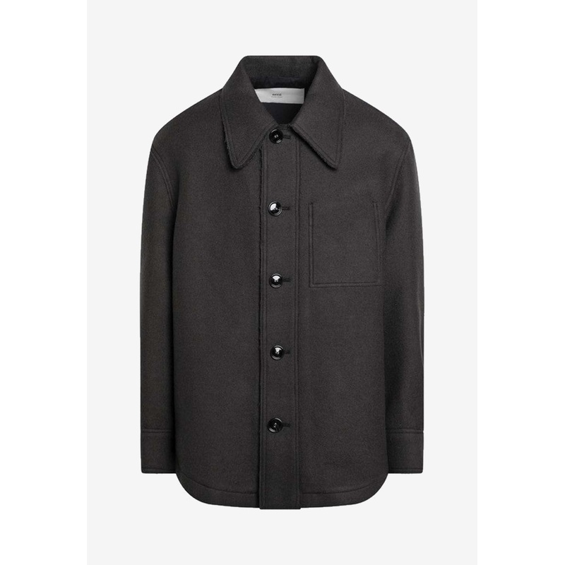 Wool Buttoned Shirt Gray mrtwstd_S