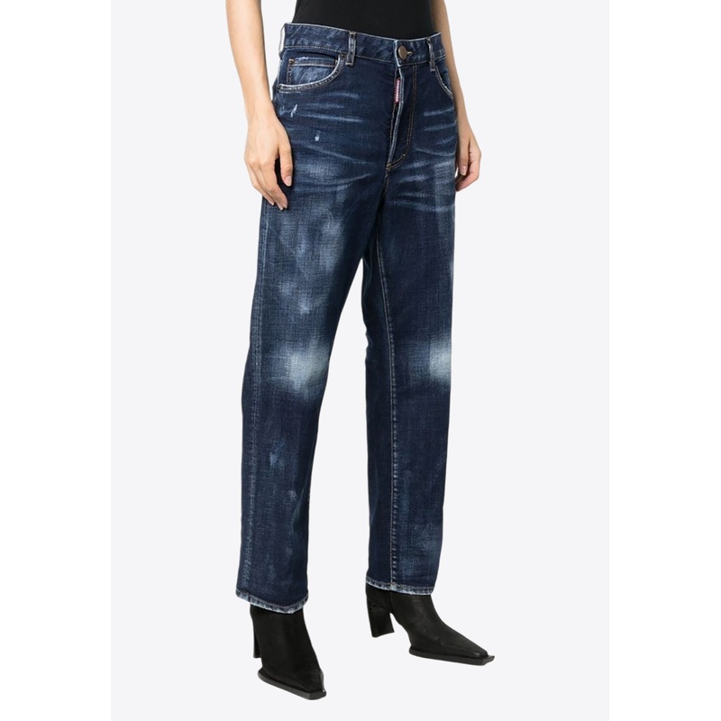 Worn-Out Straight-Leg Jeans Blue wrtwit_IT 36