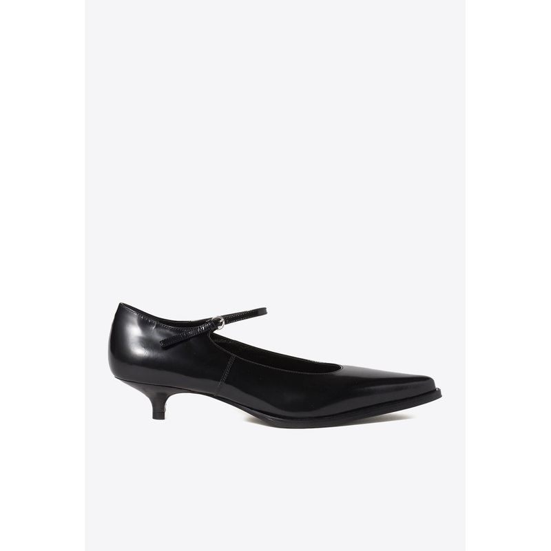 35 Mary-Jane Pumps in Brushed Leather Black wshoeseu_EU 36
