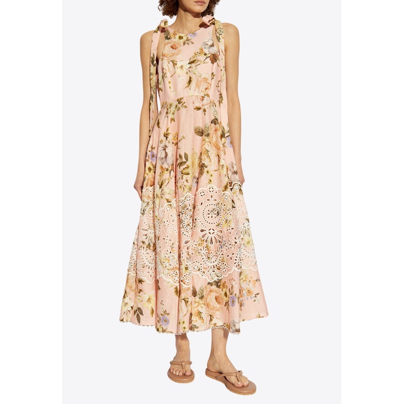 Acacia Broderie Anglaise Floral Midi Dress Pink wrtwzimmermann_0